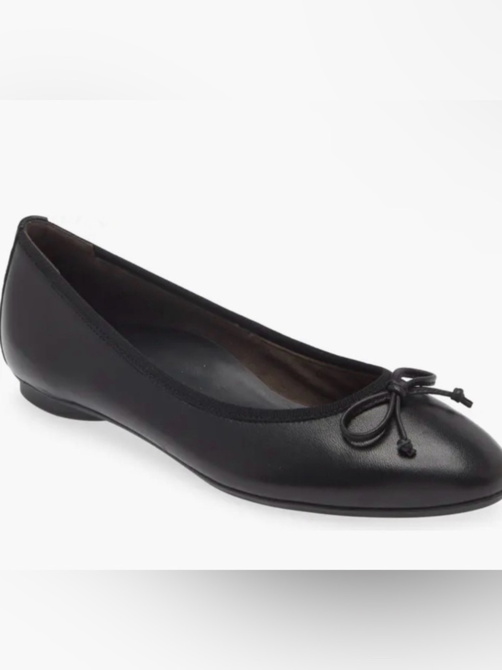 Paul Green Black Leather Ballet Flats with Bow